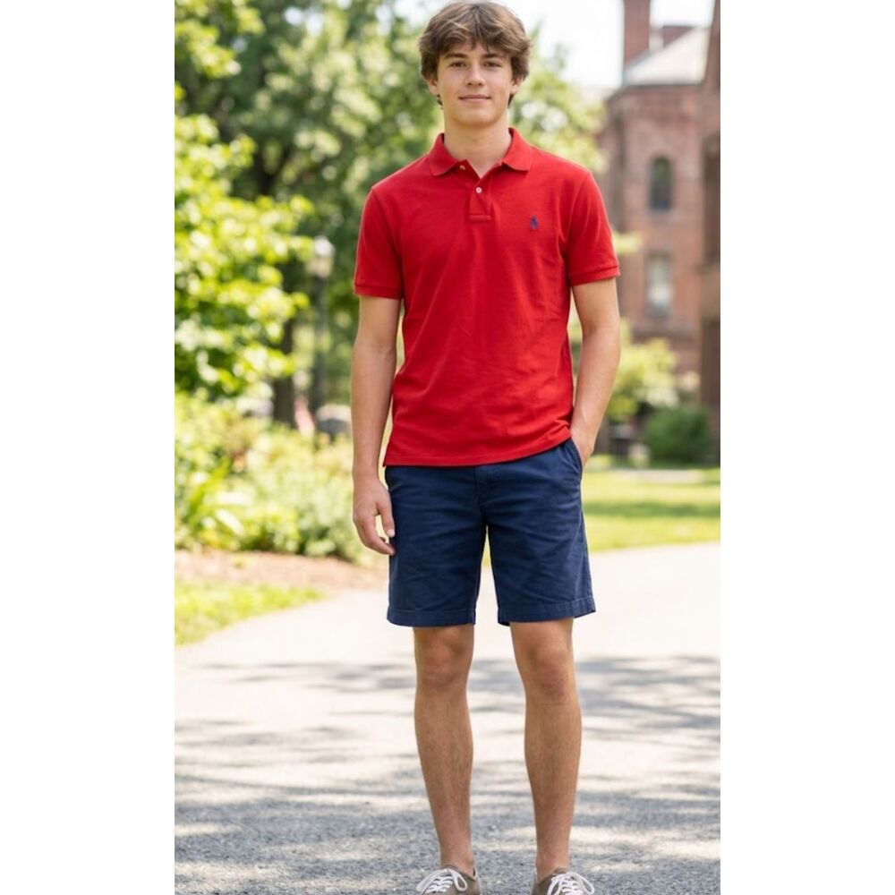 Polo Ralph Lauren Performance Polo Shirt Red Young Man Boy's Size 18-20 XL